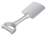 DUPLO | PARTS | PRELOVED | Duplo Utensil Shovel / Spade with Smooth Handle and Short Blade (total length 75mm) [10566]