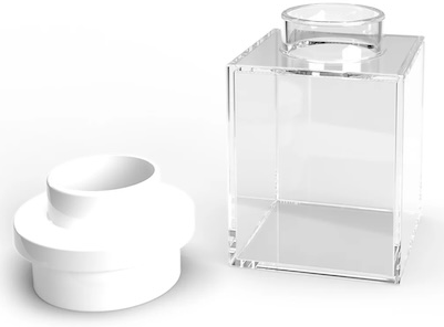 Vase, Trans-Clear with White Top [109865]
