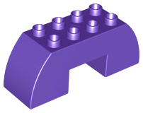 DUPLO | PARTS | PRELOVED | Duplo, Brick 2 x 6 x 2 Slope Curved Double with 2 x 2 Cutout on Bottom [11197]