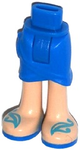 PARTS | Mini Doll Hips and Skirt Wrap with Light Nougat Legs and Sandals with Blue Soles and Medium Azure Straps Pattern - Thick Hinge [11244c00pb04]