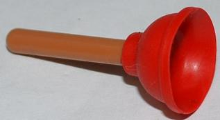 PARTS | Minifigure, Utensil Plunger with Molded Flexible Rubber Red Cup Pattern [11251pb01]