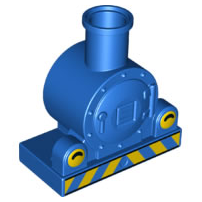 DUPLO | PARTS | PRELOVED | Duplo, Train Steam Engine Front with Yellow Lights and Danger Stripes Pattern [13531pb02]