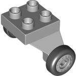 DUPLO | PARTS | PRELOVED | Duplo Airplane Landing Gear with 4 Studs on Top and 2 Wheels with Classic Pattern [13534c01pb01