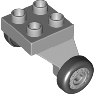 DUPLO | PARTS | PRELOVED | Duplo Airplane Landing Gear with 4 Studs on Top and 2 Wheels with Classic Pattern [13534c01pb01