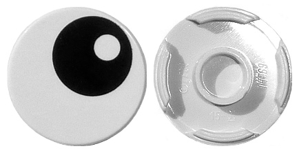 PARTS | Tile, Round 2 x 2 with Bottom Stud Holder with Black Eye with Pupil Pattern [14769pb004]