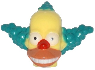 PARTS | Minifigure, Head, Modified Simpsons Krusty the Clown Pattern [15662pb01]