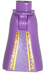 PARTS | Mini Doll Hips and Skirt Full Length with Gold Trim and Lavender Lace Pattern - Thick Hinge [15875c00pb014]