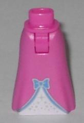 PARTS | Mini Doll Hips and Skirt Full Length with Medium Blue Bow Pattern - Thick Hinge [15875c00pb018]