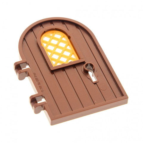 PARTS | Door 1 x 4 x 6 Round Top with Window and Keyhole, Reinforced Edge & Pane for Window 1 x 2 x 2 2/3 Lattice Diamond with Rounded Top [64390 + 30046]