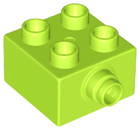 DUPLO | PARTS | PRELOVED | Duplo, Brick 2 x 2 with Pin on Side with Groove [22881]
