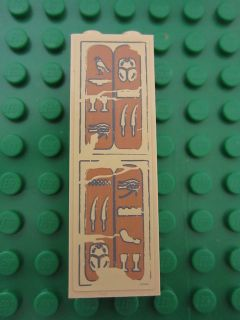 PARTS | Brick 1 x 2 x 5 with Hieroglyphs, Small Bird and Scarab on Top Pattern (Sticker) - Set 7307 [2454pb052]