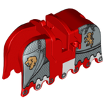 PARTS | Horse Barding, Ruffled Edge with Gold Lions and Silver Plate Armor Pattern [2490pb08]