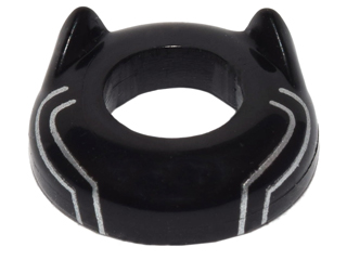 PARTS | Minifigure, Headgear Head Top with Ears and Silver Lines Pattern [25264pb01]
