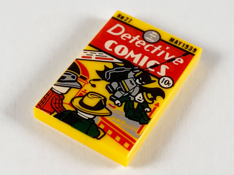 PARTS | Tile 2 x 3 with 'Detective COMICS' Pattern [26603pb058]