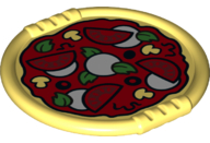 DUPLO | PARTS | PRELOVED | Duplo Utensil Disk with Pizza with Tomatoes, Cheese Slices, Basil, Mushrooms and Olives Pattern [27372pb02]