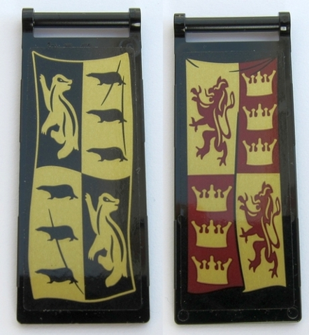 PARTS | Flag 7 x 3 with Bar Handle with HP Hufflepuff Banner / Gryffindor Banner Pattern (Stickers) - Set 75954 [30292pb038]