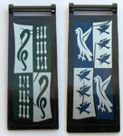 PARTS | Flag 7 x 3 with Bar Handle with HP Slytherin Banner / Ravenclaw Banner Pattern (Stickers) - Set 75954 [30292pb039]