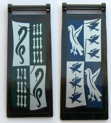 PARTS | Flag 7 x 3 with Bar Handle with HP Slytherin Banner / Ravenclaw Banner Pattern (Stickers) - Set 75954 [30292pb039]
