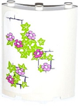 PARTS | Cylinder Quarter 4 x 4 x 6 with Bright Pink and Dark Pink Flowers, Leaves and Brick Wall Pattern on Left (Sticker) - Set 41052 [30562pb037L]