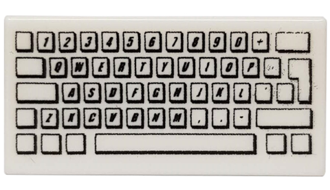 PARTS | Tile 1 x 2 with Groove with Computer Keyboard Standard Pattern [3069bpb0030]