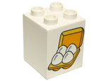 DUPLO | PARTS | PRELOVED | Duplo, Brick 2 x 2 x 2 with 4 Eggs in Box Pattern [31110pb111]