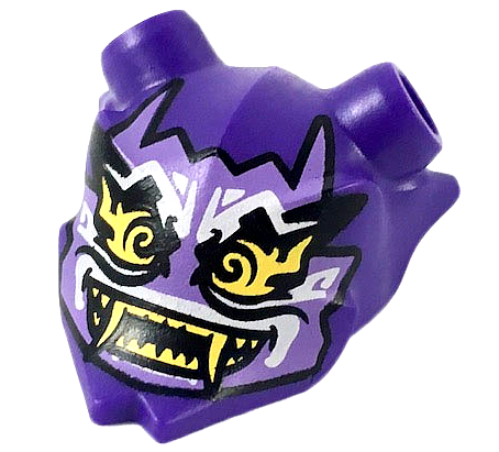PARTS | Minifigure, Visor Mask Ninjago Oni with Mask of Hatred with Open Mouth Pattern [35636pb04]
