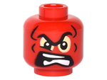 PARTS | Minifigure, Head Alien with Black Eyebrows, Bright Light Yellow Eyes and Angry Open Mouth with Teeth Pattern [3626pb1529]