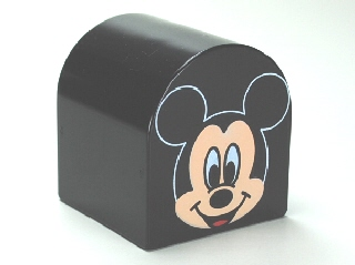 DUPLO | PARTS | PRELOVED | Duplo, Brick 2 x 2 x 2 Slope Curved Double with Mickey Mouse Pattern [3664pb15]