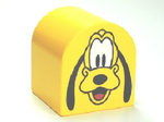 DUPLO | PARTS | PRELOVED | Duplo, Brick 2 x 2 x 2 Slope Curved Double with Pluto Pattern [3664pb18]
