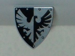 PARTS | Minifigure, Shield Triangular Short with Black and Silver Falcon and Rivets Pattern [3846pb031]