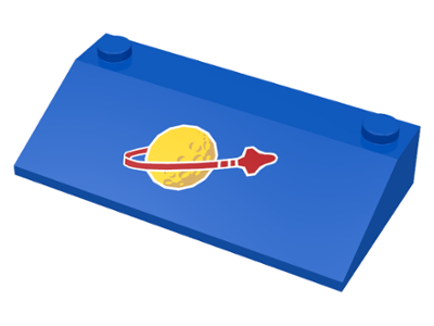 PARTS | Slope 33 3 x 6 with Inner Walls with Classic Space Logo Small Pattern [3939p90]