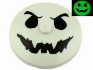 PARTS | Dish 4 x 4 Inverted (Radar) with Solid Stud with Black Ghost Face Pattern [3960pb026]