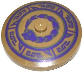 PARTS | Dish 4 x 4 Inverted (Radar) with Solid Stud with Dark Bluish Gray and Dark Purple Snake and Geometric Pattern [3960pb031]