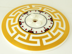 PARTS | Dish 8 x 8 Inverted (Radar) with Machinery and Gold Geometric Pattern [3961pb04]