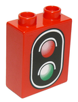 DUPLO | PARTS | PRELOVED | Duplo, Brick 1 x 2 x 2 with Traffic Signal Double Pattern [4066pb276]