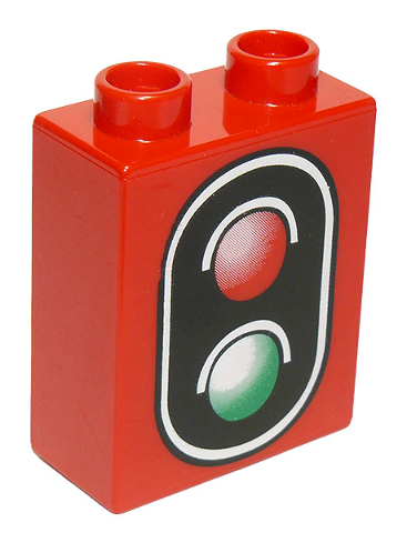 DUPLO | PARTS | PRELOVED | Duplo, Brick 1 x 2 x 2 with Traffic Signal Double Pattern [4066pb276]