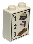 DUPLO | PARTS | PRELOVED | Duplo, Brick 1 x 2 x 2 with 1 Sandwich 2 Cake 3 Bread Pattern [4066pb570]