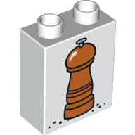 DUPLO | PARTS | PRELOVED | Duplo, Brick 1 x 2 x 2 with Pepper Mill Pattern [4066pb604]