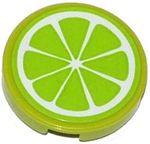 PARTS | Tile, Round 2 x 2 with Lime Fruit Slice Pattern (Sticker) - Set 41035 [4150pb159]