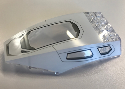 PARTS | Windscreen 10 x 6 x 2 Curved with Stark Jet Cockpit Pattern [45705pb029]