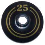 PARTS | Dish 2 x 2 Inverted (Radar) with Gold Concentric Circles and '25' Pattern [4740pb024]