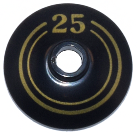 PARTS | Dish 2 x 2 Inverted (Radar) with Gold Concentric Circles and '25' Pattern [4740pb024]