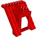 DUPLO | PARTS | PRELOVED | Duplo Roof Support / Duplo Roof Sloped 8 x 8 x 8 with Door Opening / Duplo Door / Window Pane 1 x 4 x 4 with 4 Different Size Panes and Curved Top [2 x 51383 + 51384c01 + 31023]