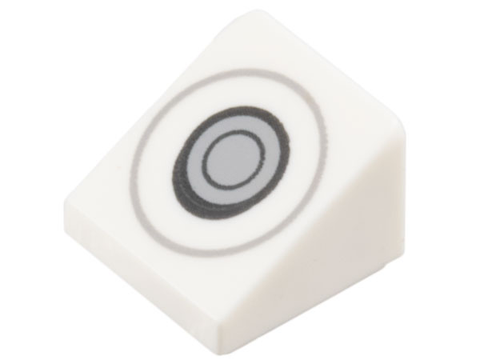 PARTS | Slope 30 1 x 1 x 2/3 with Joystick Control, Dark Bluish Gray, Black, and Light Bluish Gray Circles Pattern [54200pb119]