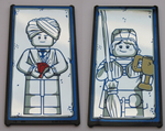 PARTS | Glass for Window 1 x 4 x 6 with Mirrored Quirinus Quirrell / Ron Weasley Pattern (Stickers) - Set 75954 [57895pb056]