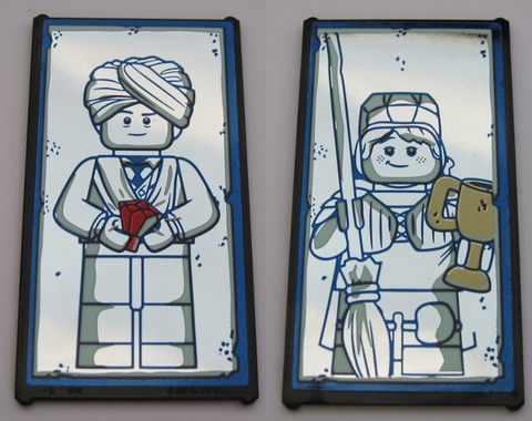 PARTS | Glass for Window 1 x 4 x 6 with Mirrored Quirinus Quirrell / Ron Weasley Pattern (Stickers) - Set 75954 [57895pb056]