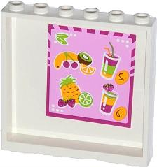 PARTS | Panel 1 x 6 x 5 with Fruits, Drinks and Prices Pattern on Inside (Sticker) - Set 41035 [59349pb079]
