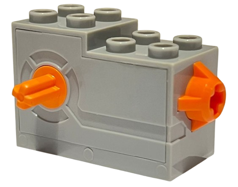PARTS | Windup Motor 2 x 4 x 2 1/3 with Orange Axle and Release Button [61100c01]