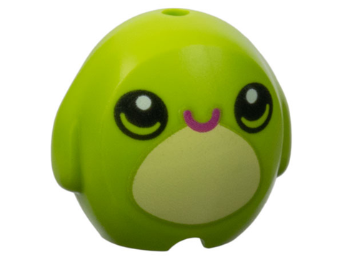 PARTS | Minifigure, Utensil Pillow Plush Toy with Frog with Black Eyes, Magenta Mouth and Bright Light Yellow Stomach Pattern [6330pb01]