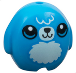 PARTS | Dark Azure Minifigure, Utensil Pillow Plush Toy with Dog with Black Nose, Mouth and Eyes, White Pupils and Light Aqua Bangs, Muzzle and Fur Stomach Pattern [6330pb02]